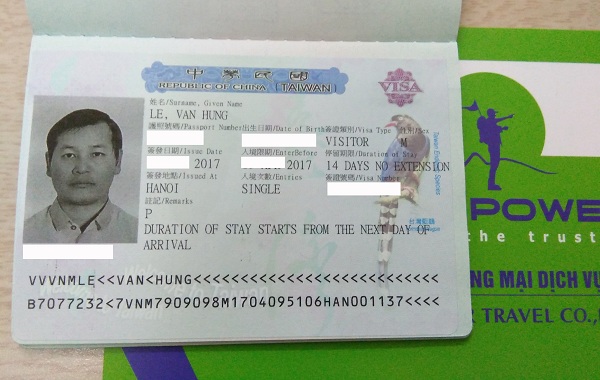 Chúc mừng visa du lịch Đài Loan